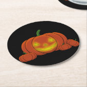Glowing Jack-o'-Lantern Pumpkin Runder Pappuntersetzer (Angewinkelt)