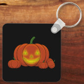 Glowing Jack-o'-Lantern Pumpkin Schlüsselanhänger (Rückseite)