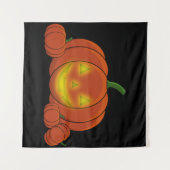 Glowing Jack-o'-Lantern Pumpkin Wandteppich (Vorderseite (Horizontal))