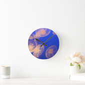 Glowing Jellyfish Clock Runde Wanduhr (Zuhause)