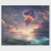 Glowing Jellyfish in Sunset Skies Geschenkpapier (Flach)