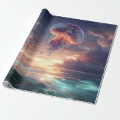 Glowing Jellyfish in Sunset Skies Geschenkpapier (Ungerollt)