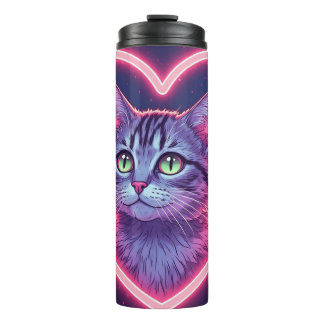 Glowing Kitty Love Art | Romantic Pet Lover Gift Thermosbecher