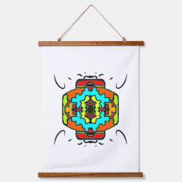 Glowing Lantern Mandala Wandteppich Mit Holzrahmen