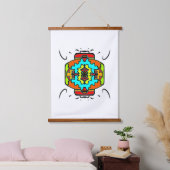 Glowing Lantern Mandala Wandteppich Mit Holzrahmen (Schlafzimmer)