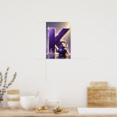 Glowing Letter K Halloween Wall Art for Kids Room Poster (Küche)