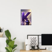 Glowing Letter K Halloween Wall Art for Kids Room Poster (Heimbüro)