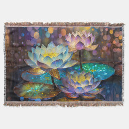 Glowing Lotus Flowers Trio Decke