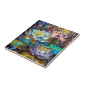 Glowing Lotus Flowers Trio Fliese (Seite)