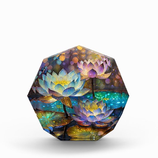 Glowing Lotus Flowers Trio Fotoblock (Vorderseite)