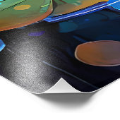 Glowing Lotus Flowers Trio Fotodruck (Ecke)