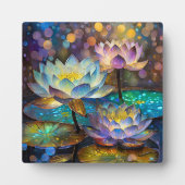 Glowing Lotus Flowers Trio Fotoplatte (Vorderseite)
