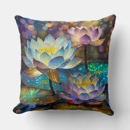 Glowing Lotus Flowers Trio Kissen