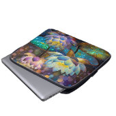 Glowing Lotus Flowers Trio Laptopschutzhülle (Vorne Knopf)