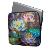 Glowing Lotus Flowers Trio Laptopschutzhülle (Vorderseite Links)