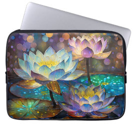 Glowing Lotus Flowers Trio Laptopschutzhülle