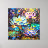 Glowing Lotus Flowers Trio Leinwanddruck (Vorderseite)
