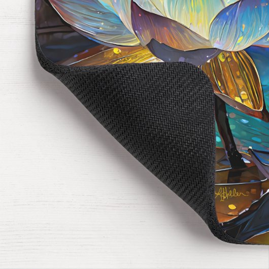 Glowing Lotus Flowers Trio Mousepad (Ecke)