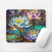 Glowing Lotus Flowers Trio Mousepad (Mit Mouse)