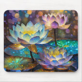 Glowing Lotus Flowers Trio Mousepad (Vorne)