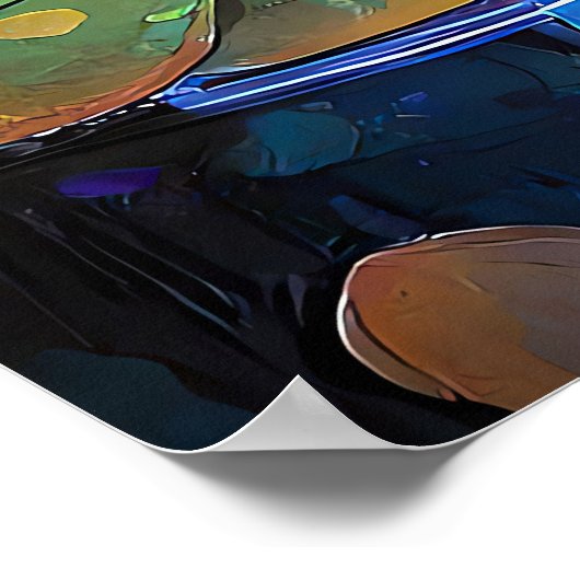 Glowing Lotus Flowers Trio Poster (Ecke)