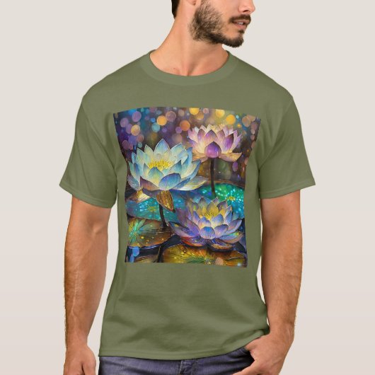 Glowing Lotus Flowers Trio T-Shirt (Vorderseite)