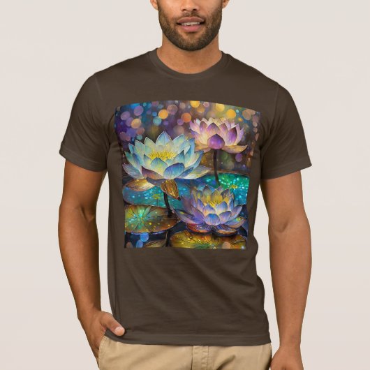 Glowing Lotus Flowers Trio T-Shirt (Vorderseite)