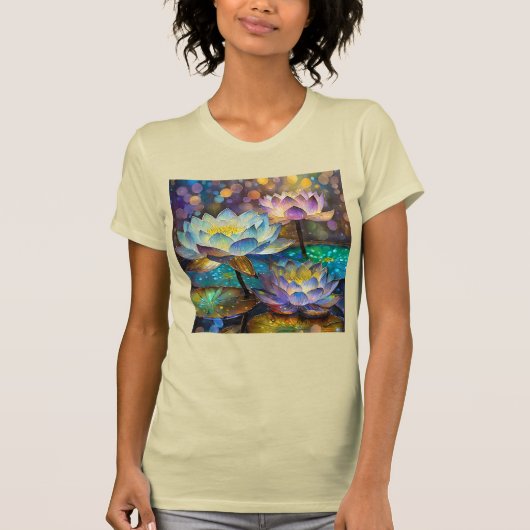 Glowing Lotus Flowers Trio T-Shirt (Vorderseite)