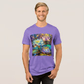 Glowing Lotus Flowers Trio Tri-Blend Shirt (Vorderseite voll)