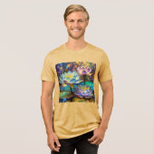 Glowing Lotus Flowers Trio Tri-Blend Shirt (Vorderseite voll)