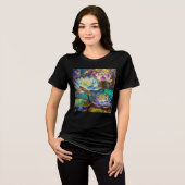 Glowing Lotus Flowers Trio Tri-Blend Shirt (Vorderseite voll)