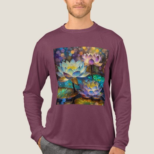 Glowing Lotus Flowers Trio Tri-Blend Shirt (Vorderseite)