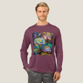 Glowing Lotus Flowers Trio Tri-Blend Shirt (Volle Vorderseite)