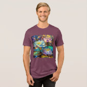 Glowing Lotus Flowers Trio Tri-Blend Shirt (Vorderseite voll)