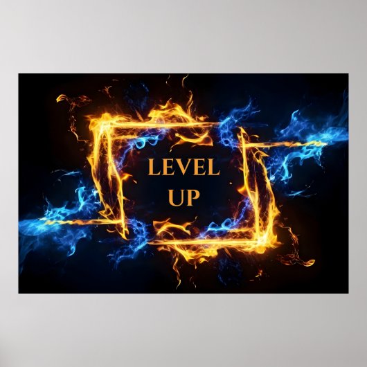 Glowing Magic Fire Portal Elemental Flame Border Poster (Vorne)