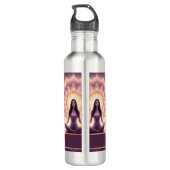 Glowing Mandala Meditation Woman Custom Name       Edelstahlflasche (Rückseite)