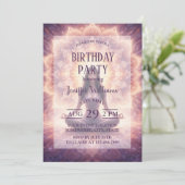 Glowing Mandala Meditation Woman Custom Name       Einladung (Stehend Vorderseite)