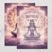 Glowing Mandala Meditation Woman Custom Name       Einladung (Vorne/Hinten)