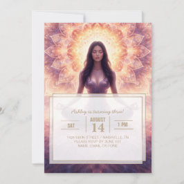 Glowing Mandala Meditation Woman Custom Name       Einladung