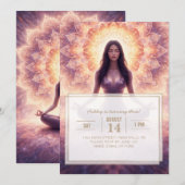 Glowing Mandala Meditation Woman Custom Name       Einladung (Vorne/Hinten)