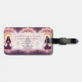 Glowing Mandala Meditation Woman Custom Name       Gepäckanhänger (Rückseite horizontal)