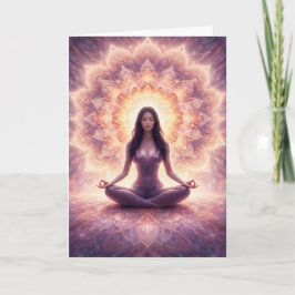 Glowing Mandala Meditation Woman Custom Name       Karte
