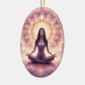 Glowing Mandala Meditation Woman Custom Name       Keramik Ornament (Links)