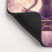 Glowing Mandala Meditation Woman Custom Name       Mousepad (Ecke)