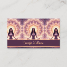 Glowing Mandala Meditation Woman Custom Name       Visitenkarte