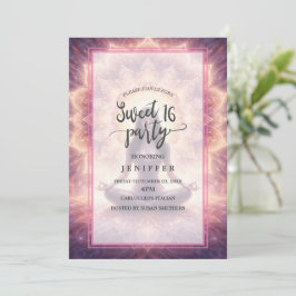 Glowing Mandala Meditation Woman Einladung