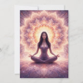 Glowing Mandala Meditation Woman Einladung (Rückseite)