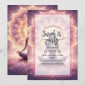 Glowing Mandala Meditation Woman Einladung (Vorne/Hinten)