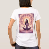 Glowing Mandala Meditation Woman T-Shirt (Rückseite)