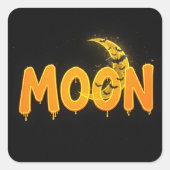 Glowing Moon Halloween Bats Quadratischer Aufkleber (Vorderseite)